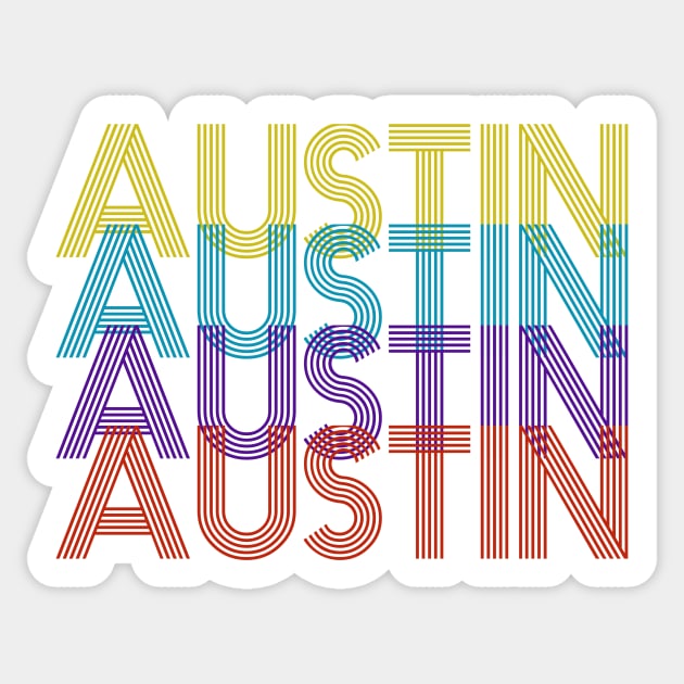 Austin Retro Sticker by djhyman